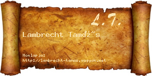 Lambrecht Tamás névjegykártya