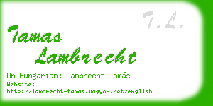 tamas lambrecht business card