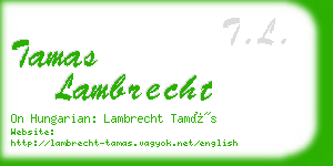 tamas lambrecht business card